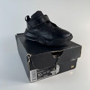 Jordan Stay Loyal TD Shoes Toddler Size 10C Black Cool Grey Hook Loop Strap